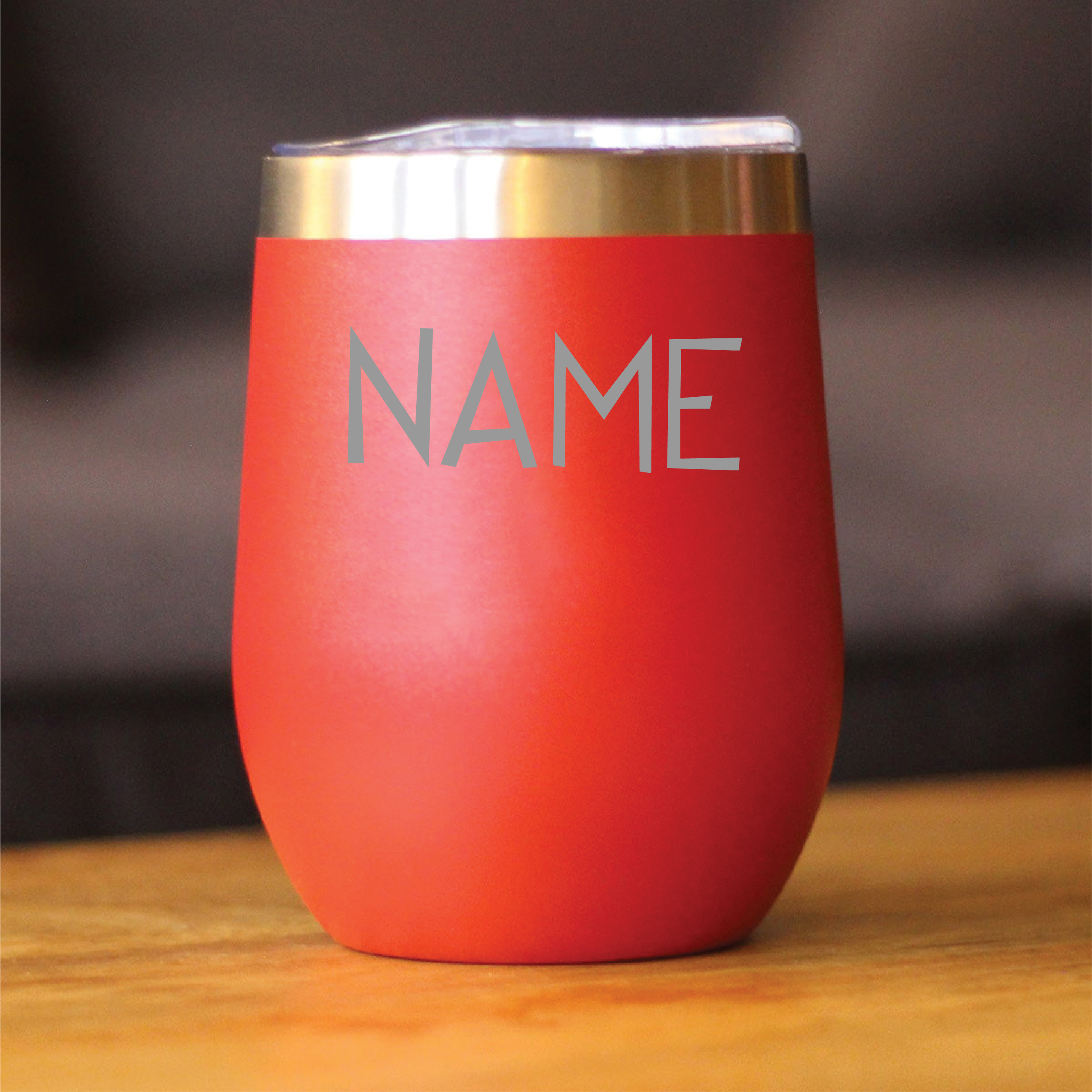 Red Custom Name Personalised Vacuum Insulated Stainless Steel Tumbler 